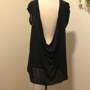 Free people semi sheer scoop back tee